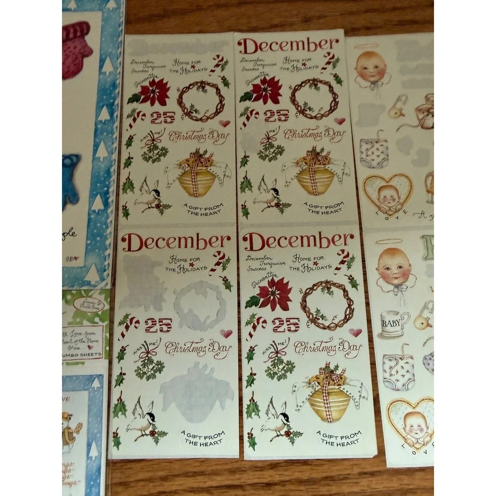 Susan Branch Scrapbook Sticker Lot Winter Holiday Baby Die Cut Sheets Acid Free
